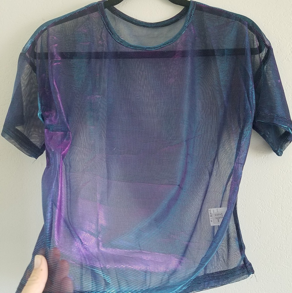 Iridescent sheer blue/purple tee